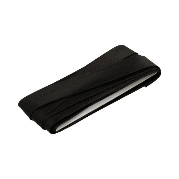 Косая бейка атласная 18 мм / 5 шт по 5.4 метра, черный (081/80), Gamma GK-18P