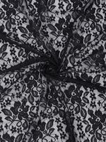 Гипюр стрейч 90 г/м², 150 см / 1 метр, TBY.M0064, черный