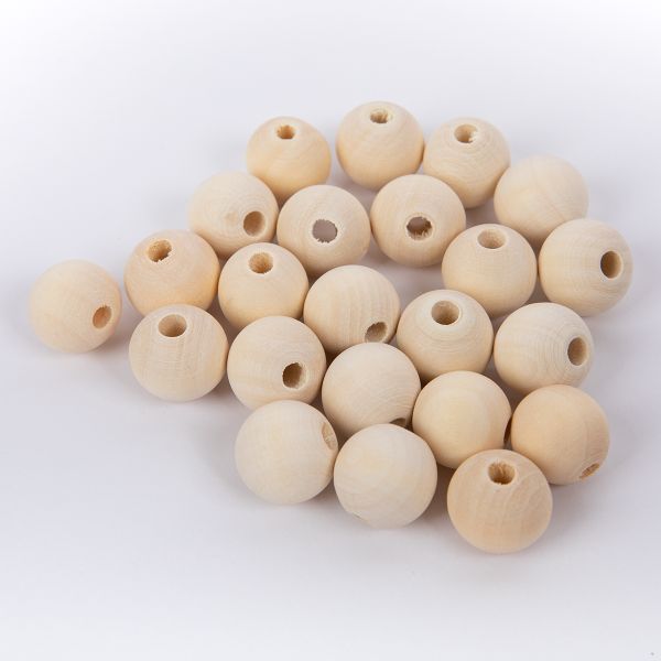 Бусины дерево ⌀18 мм, 220±20 шт, светлое дерево, Zlatka HWBE-18