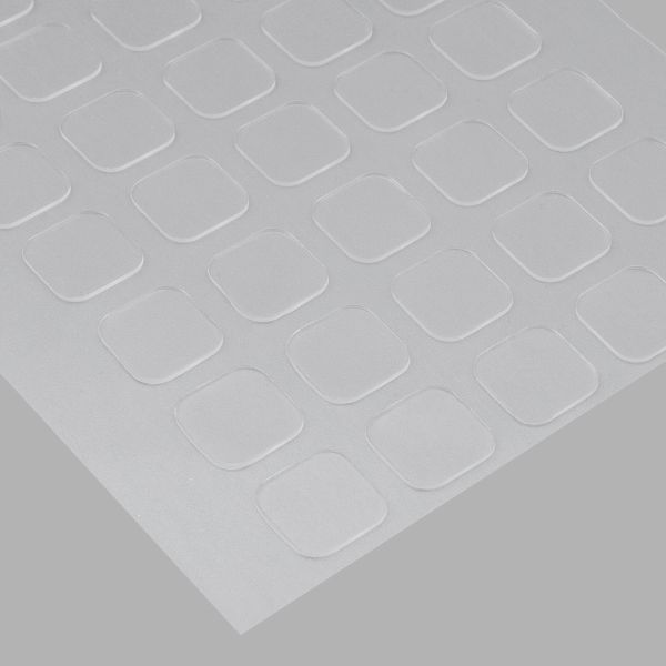 Прозрачные двусторонние клейкие пластины, форма квадрат,1х1см, 1 лист, 50 шт, 2AR23556