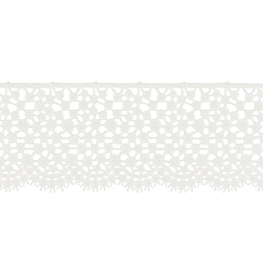 Кружево гипюр (плетёное) 65 мм / 10 м, кремовый, Gamma GGM-6501