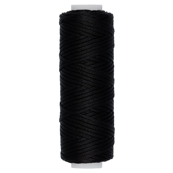 Нитки вощеные для кожи, плоские 0.8 мм, 001 черный, LC-001 Промысел