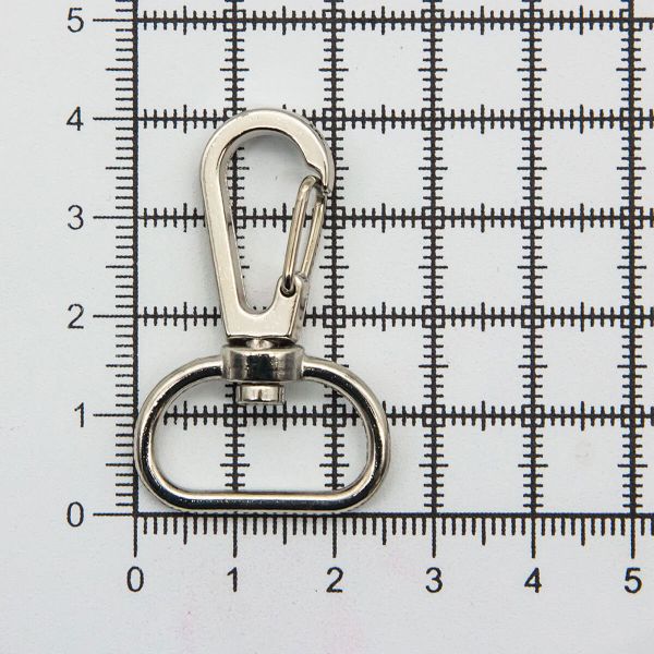 Карабин металл 20.0 мм (41х26 мм), цв.никель, 20 шт