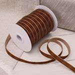 Лента бархатная (тесьма) 09.0 мм / 32.9±2 метров, 0081-1006, 208 коричневый