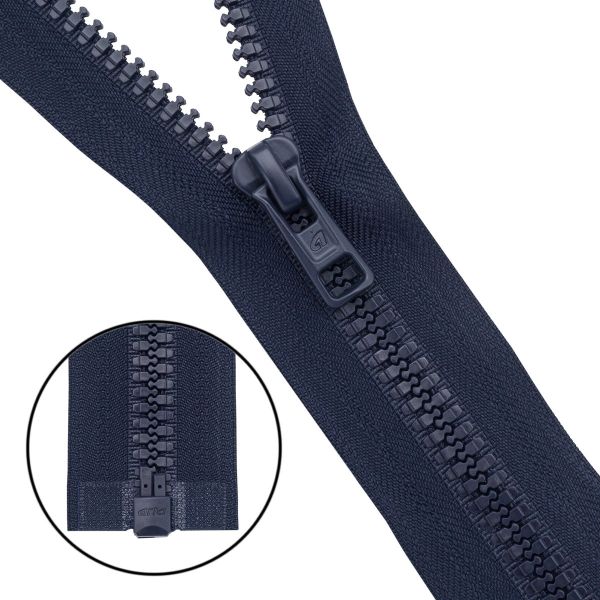 Молния трактор Arta Т6 (6 мм) 1 зам., разъем., 90 см, (2076), A058 т.синий, НОВЫЙ МАТОВЫЙ ЗАМОК, уп.50 штук