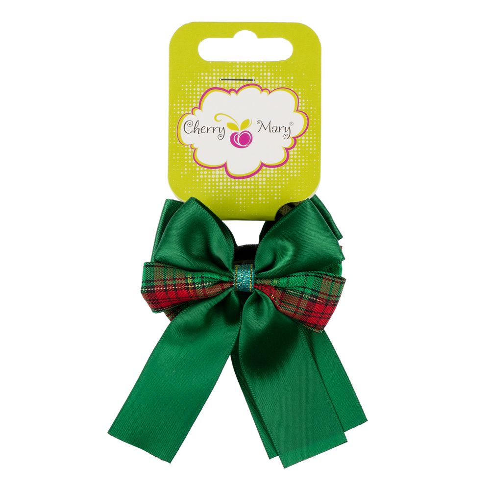 Набор резинок для волос, 10 шт, №01 зелёный (клетка), Cherry Mary DR07060