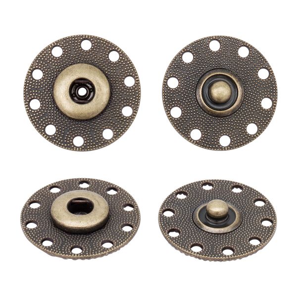 Кнопка пришивная металл ⌀25.0 мм, металл, OB, уп.10 шт