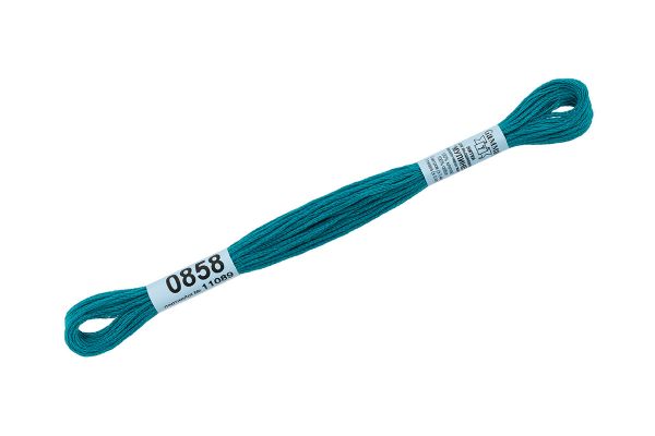 Мулине Gamma 100% хлопок, цв.0858 т.мор.волна, 24 мотка по 8 метров