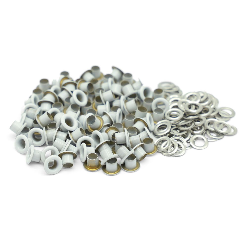 Люверсы металл ⌀_3.0 мм (внутр.), белый, 100 шт, BIG