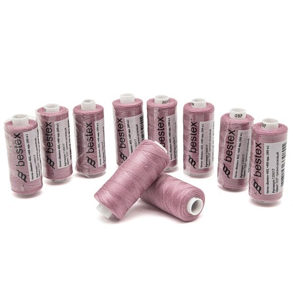 Нитки швейные бытовые Bestex 40/2, 365 м (400 ярд) / 10 кат., 037 дымчатая орхидея