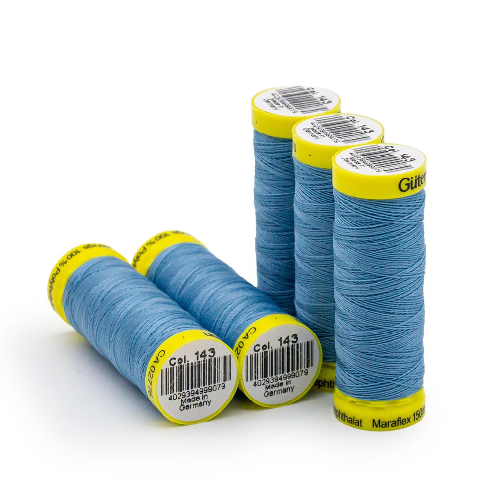 Нитки для трикотажа Gutermann Maraflex, 150м, 143 серо-голубой, 5 катушек