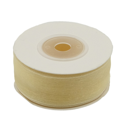 Лента капроновая (органза) 25.0 мм, 52 молочный, 22.86 м