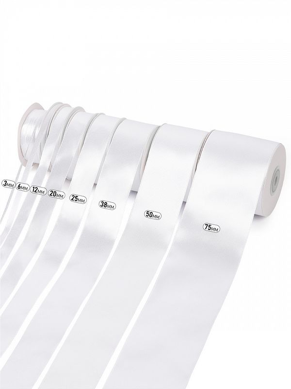 Лента атласная 1-сторонняя 100.0 мм / 22.5±1 метра, 3001 кипенно-белый, Magic4Hobby