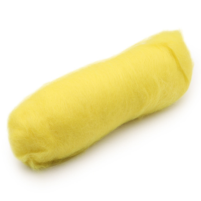 Шерсть для валяния Кардочес 100% п/тонк.шерсть, 100 гр. Камтекс (029 лимон яркий)