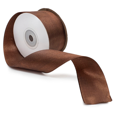 Лента атласная 1-сторонняя 38.0 мм / 22.86±1 метров, 078 т.коричневый, Globus