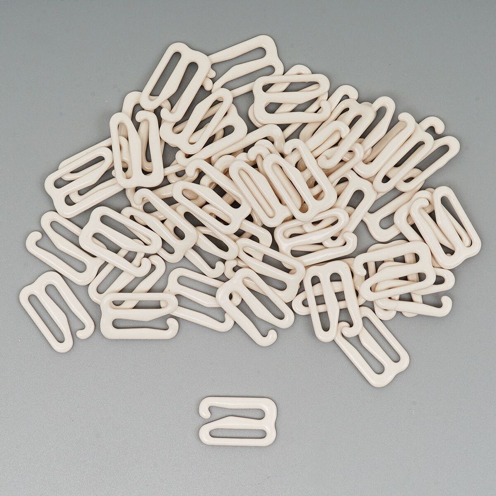 Крючки для бюстгальтера металл 12.0 мм, 50 шт, бежевый, Globus