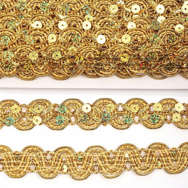 Тесьма отделочная 23 мм / 13.71 метров, TBY 906 цв.золото