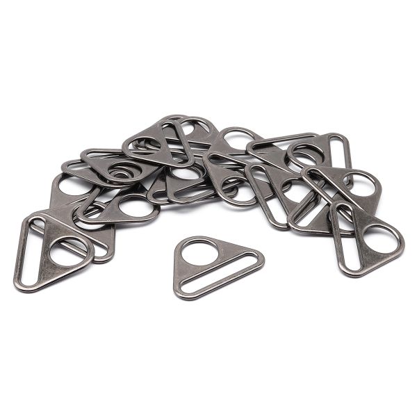 Рамка треугольная литая металл 38 мм, 20 шт, бл.никель, ZH-65