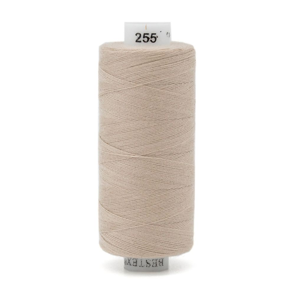 Нитки швейные бытовые Bestex 40/2, 365 м (400 ярд) / 10 кат., 255 бежево-кремовый