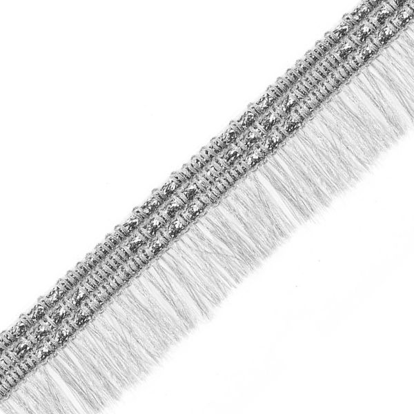 Тесьма-бахрома 40 мм серебро, уп.13.71м