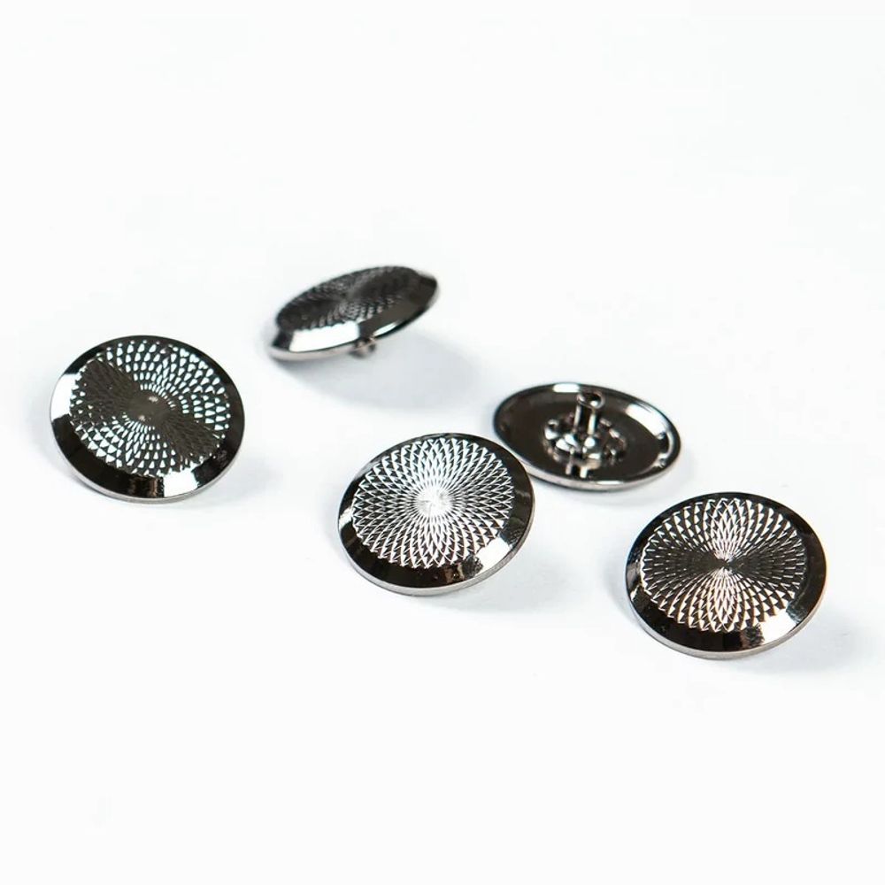 Часть кнопки Альфа (S-образная) ⌀22 мм (A-часть), 5/22 чер.никель мет. мелкий авер, 20 шт