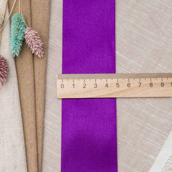 Лента атласная 1-сторонняя 50.0 мм / 22.86±1 метров, 171 т. фиолетовый, Globus