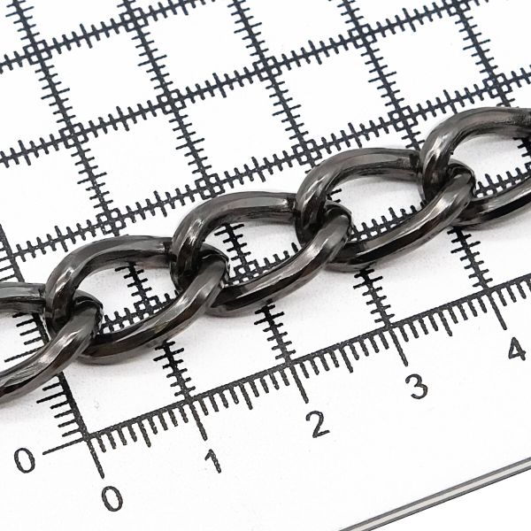 Цепь алюминиевая 18х11,8 мм, 10 м, чер.никель