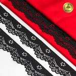 Кружево эластичное (стрейч) 30 мм / 5 метра, TBY.8029, цв.02 черный, Kruzhevo