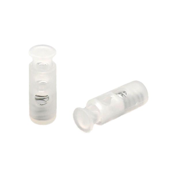 Фиксатор (зажим) для шнура пластик 2 отв., ⌀4.4 мм, 24х8 мм, цилиндр, прозрачный, 200 шт