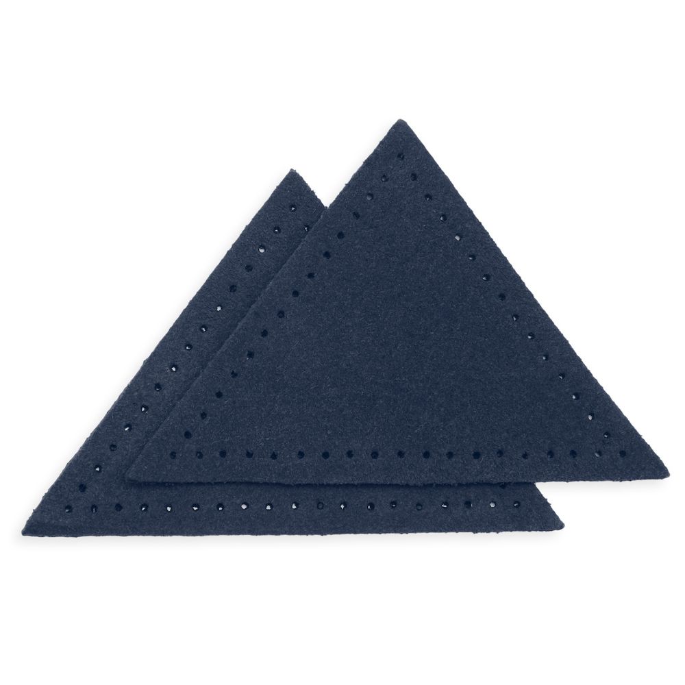 Заплатки пришивные из замши треугольник 8х8х8 см, с перфорацией, 2шт/уп, 22 темно-синий, 59903