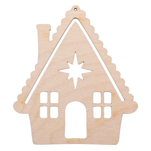 Заготовка из фанеры Подвеска, 8х9х0.3 см, Избушка резная 2, 8х9см, ВД-1197 Mr.Carving