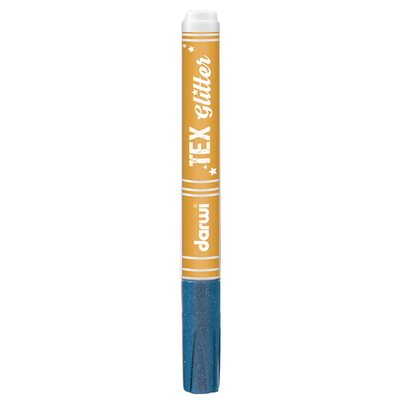 Маркер для ткани Darwi TEX Glitter, 2мм, с блестками, 200 голубой