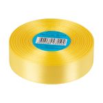 Лента атласная 1-сторонняя 25.0 мм / 33±2 метра, №015 желтый, в термоплёнке, Gamma