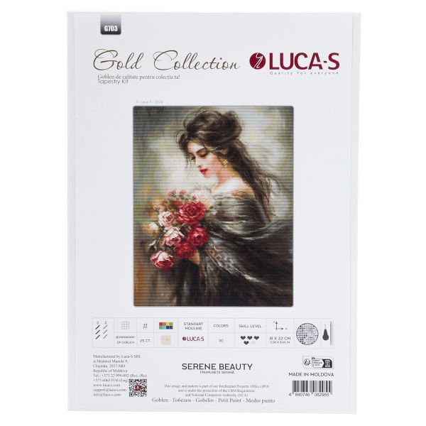 Набор для вышивания нитками Luca-S G703, гобелен Безмятежная красота, 18х22см
