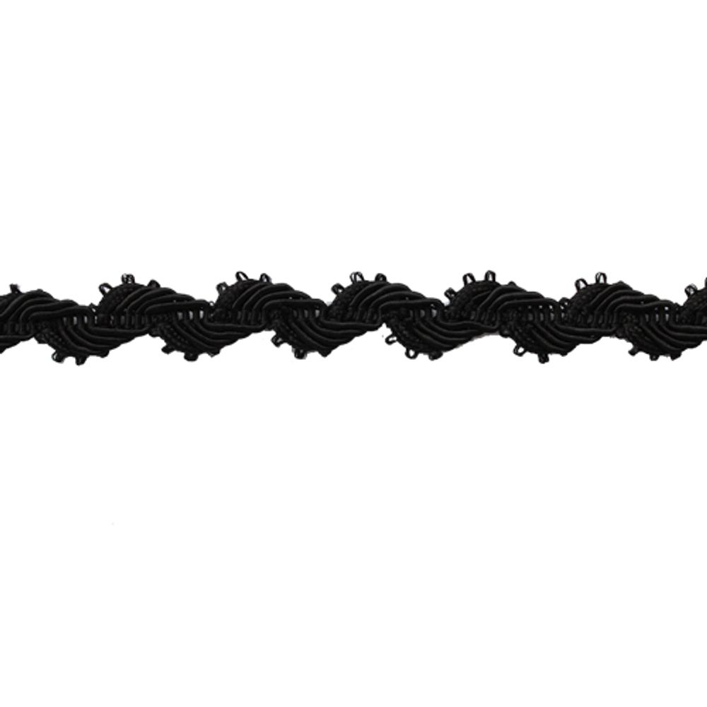 Тесьма вьюнчик 10 мм, 9.14 м, черный
