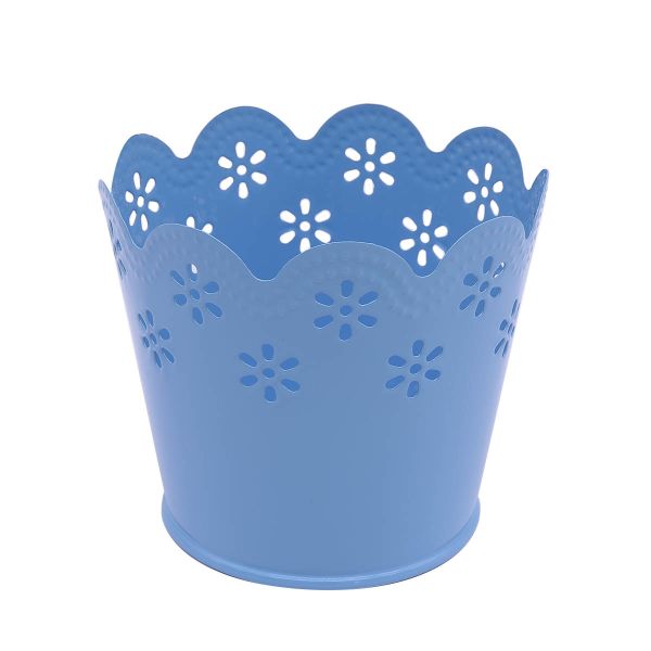 Вазон металлический окрашенный 7х9см, голубой