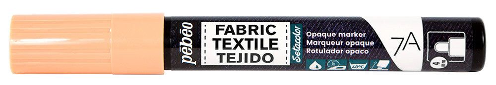 Маркер для темных и светлых тканей 7A Opaque 4 мм, перо круглое, 6 шт, 804451 Пастельный оранжевый, Pebeo