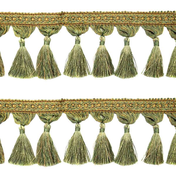 Бахрома отделочная широкая 115.0 мм / 25 метров, с кистями 172 фисташковый