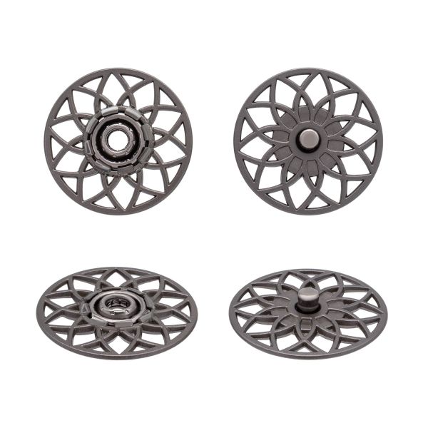 Кнопка пришивная металл ⌀25.0 мм, 10 шт, никель, KN19