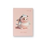 Бизнес-блокнот, матов.ламинация + выбор.лак, ББ243 A6 64 л. 4 шт клетка, КотАкула 01656, Светоч