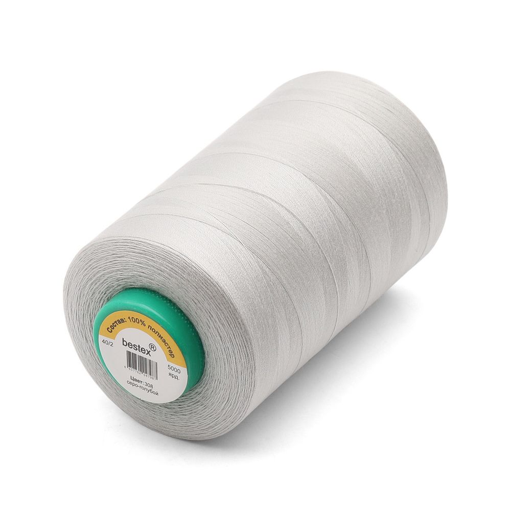 Нитки универсальные Bestex 40/2, 4570 м (5000 ярд) / 1 кат., 308 пепельно-голубой