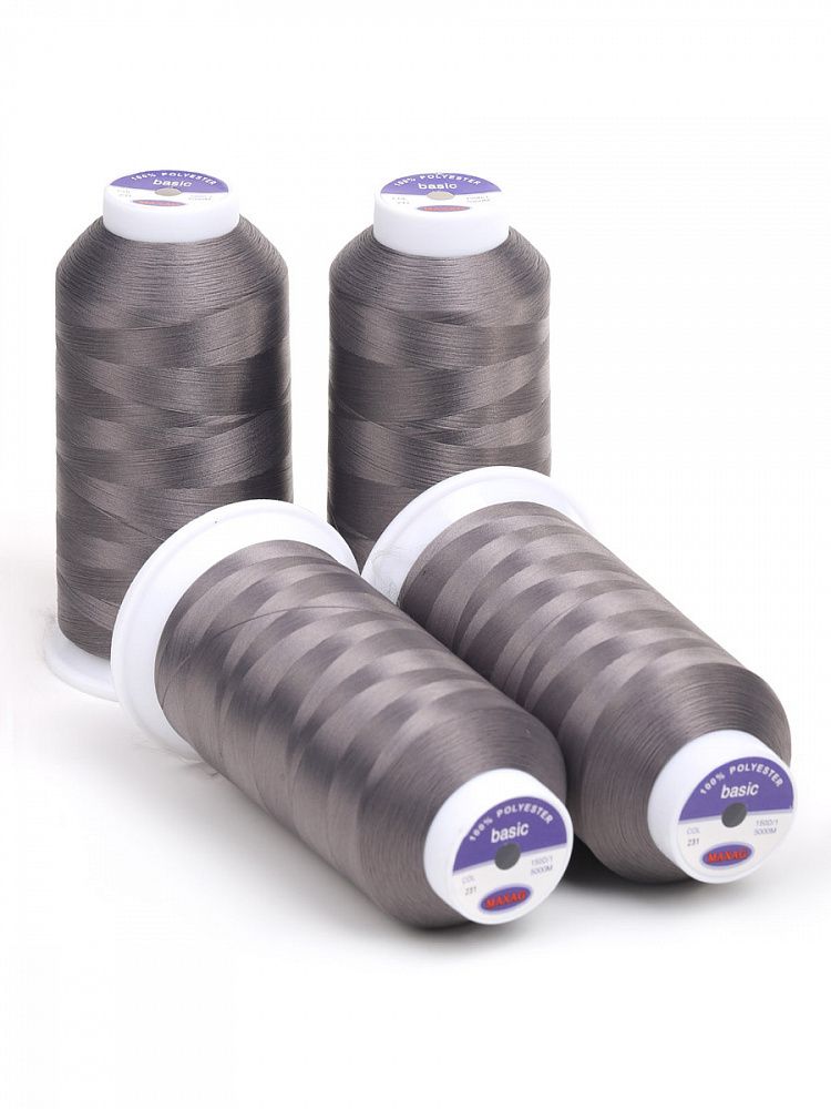 Нитки швейные текстурированные Max, 150D/1, 5000 м, 90г, 231 шиншила, 4 катушки