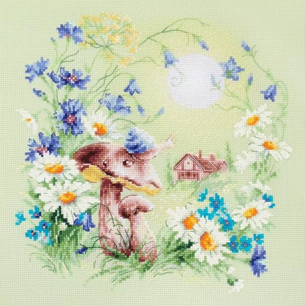 Набор для вышивания нитками Чудесная игла Premium 310-352, Живые истории. Улитка, 26х26 см