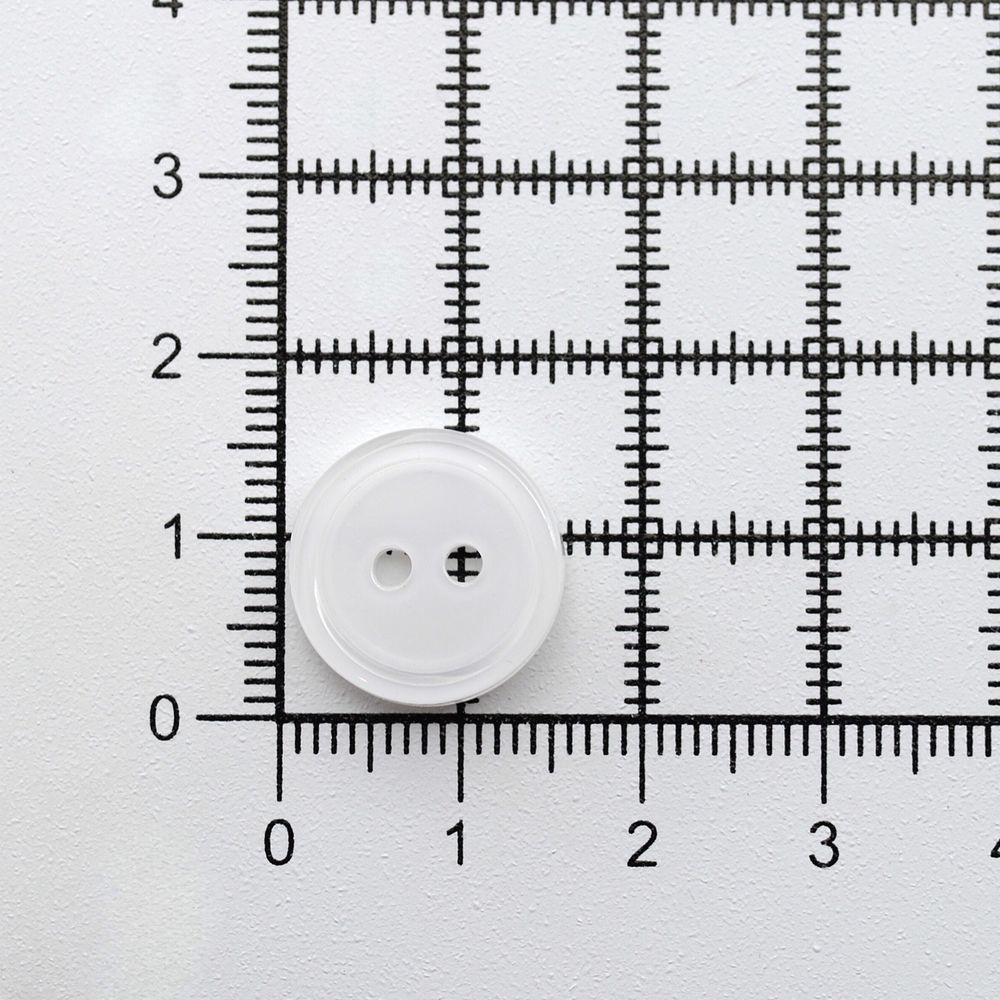 Пуговицы 2 прокола 24L (15мм), пластик (Wht-01 белый), 72 шт, CN 2807