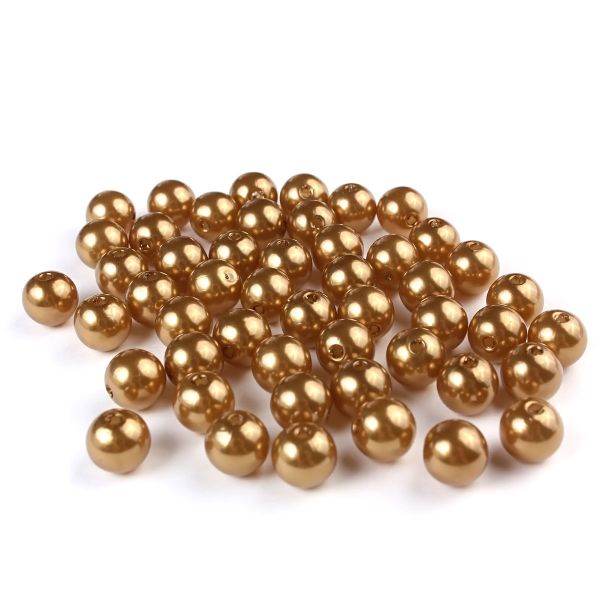 Бусины пластик (жемчуг) ⌀10 мм, 25 г, Astra&Craft, 048 NL золото
