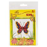 Набор для вышивания нитками РС Студия, Бабочка красно-желтая 7х7,5 см