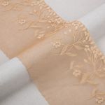 Кружево эластичное (стрейч) на сетке 190 мм / 10 м, ±0.2 Турция, натуральный, Gamma GKME-19001