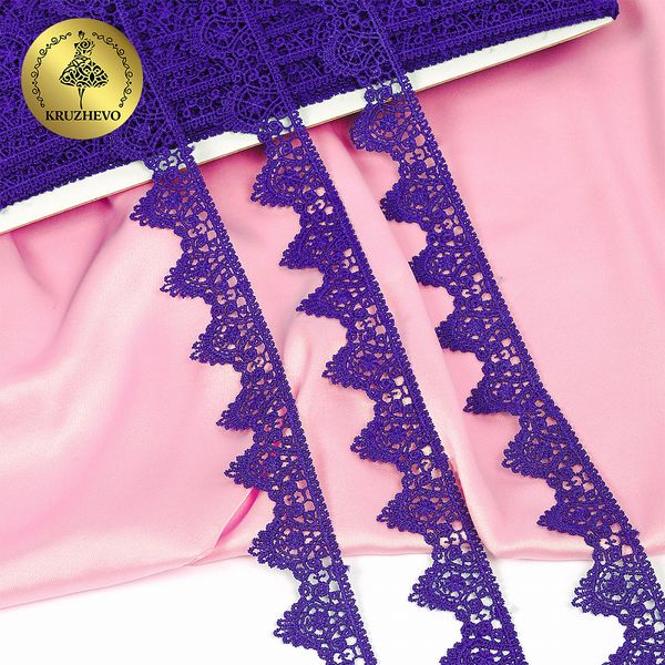 Кружево гипюр (плетёное) 26 мм, 0798 цв.F170 фиолетовый уп.27м, Kruzhevo