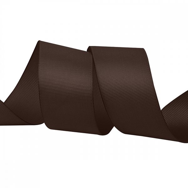 Лента репсовая (в рубчик) 38.0 мм цв. 855 коричневый уп.22.86м (±1м)