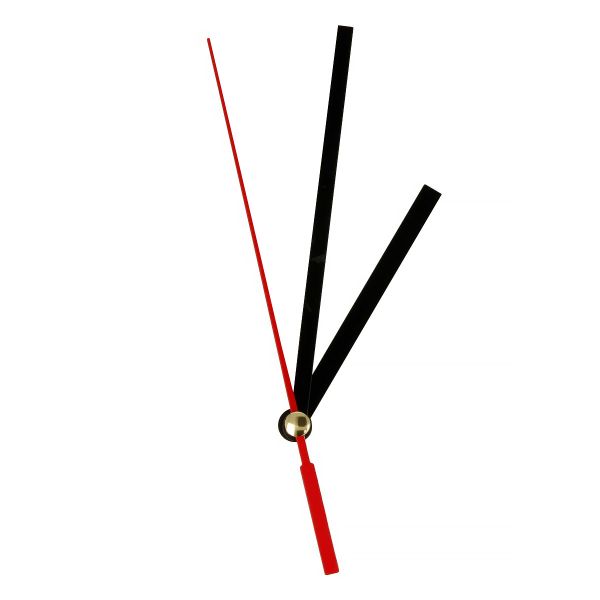 Стрелки для часовых механизмов (часовая/минутная/секундная) ЧМС, 5 шт, 61/93/93 мм, ( черный/красный)